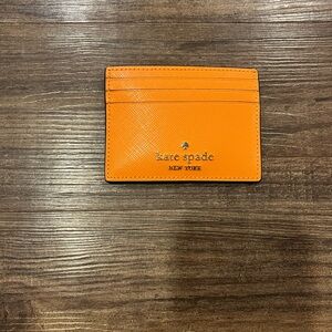 Kate Spade Orange Leather Key Card Holder